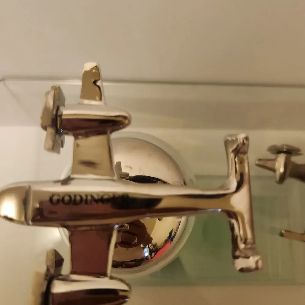 Godinger Stemless Set of 2 Airplane Bar Glasses Nickel plated